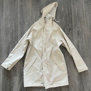 Light Beige Hooded Raincoat